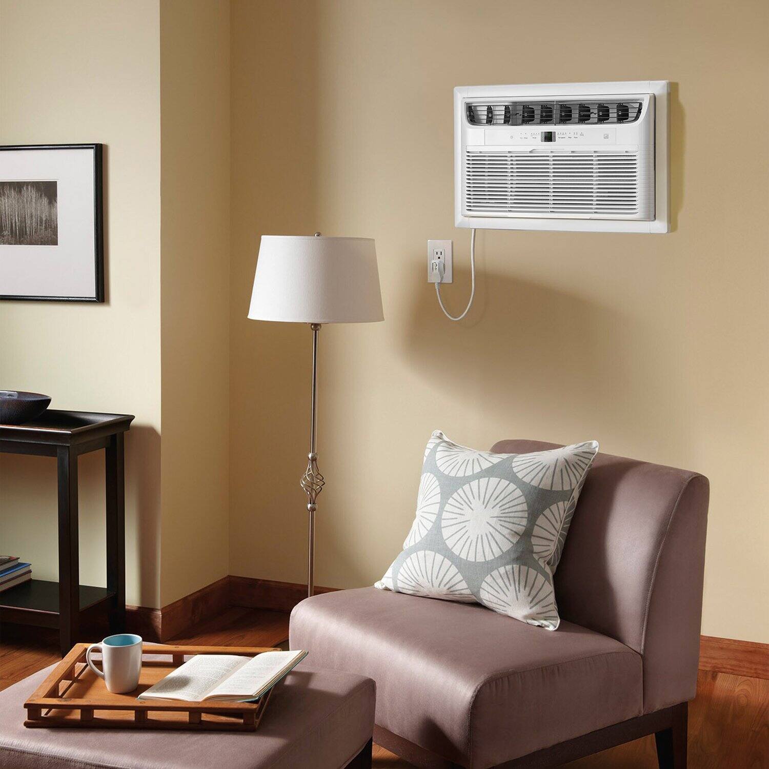 Alt View 4. Frigidaire - Frigidaire 230V 10,000 BTU 450 Sq. Ft. Wall Air Conditioner with 10,600 BTU Heater - White.