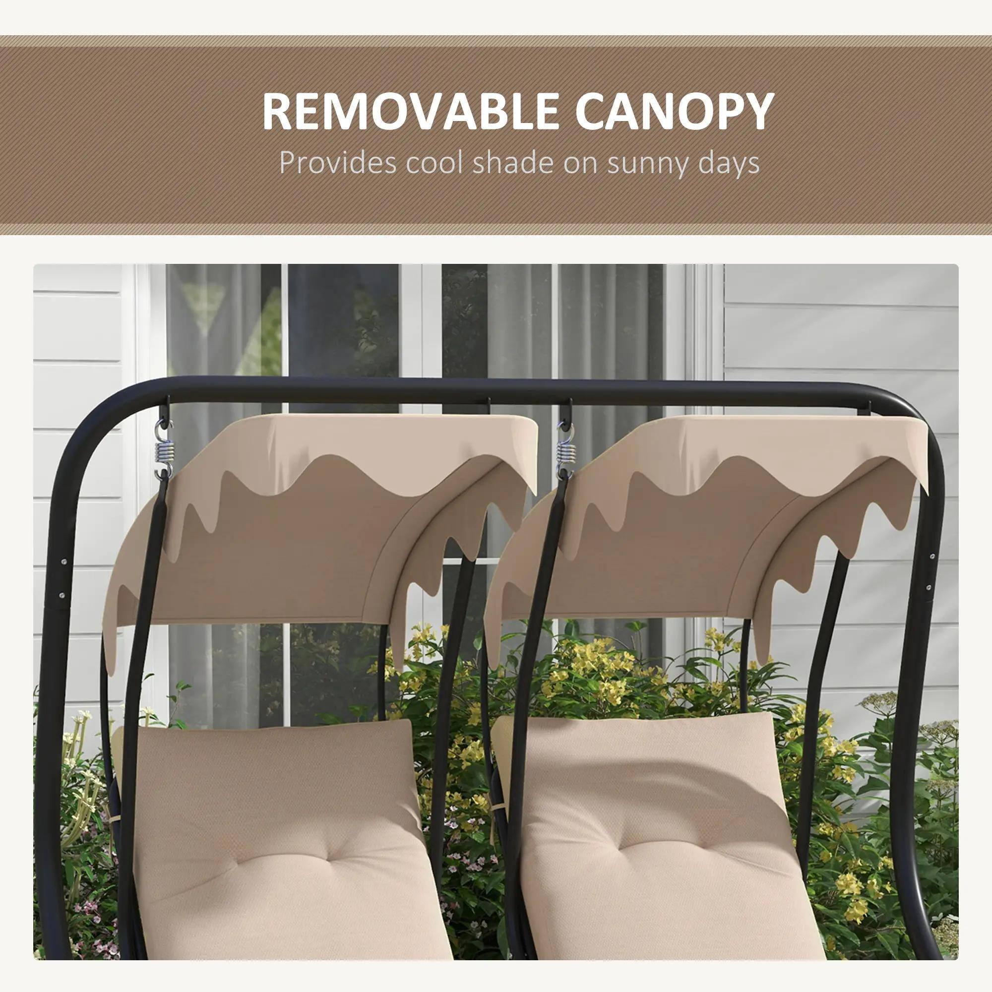 REMOVABLE CANOPY  
Provides cool shade on sunny days