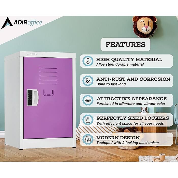 ADIRoffice FEATURES

HIGH QUALITY MATERIAL
Alloy steel durable material

ANTI-RUST AND CORROSION
Build to last long

ATTRACTIVE APPEARANCE
Furnished in off-white and vibrant color

PERFECTLY SIZED LOCKERS
With effecient space for all your needs

MODERN DESIGN
Equipped with 2 locking mechanism