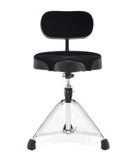 Front. Gibraltar Hardware - Drum Throne with Adjustable Height Motorcycle Seat & Backrest, Double-Braced Drum Stool.