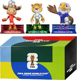 FIFA - 2026 World Cup Official Licensed Mascot Figurines Set of 3 (Maple, Zayu & Clutch), Collectable Soccer Figures - Multicolor