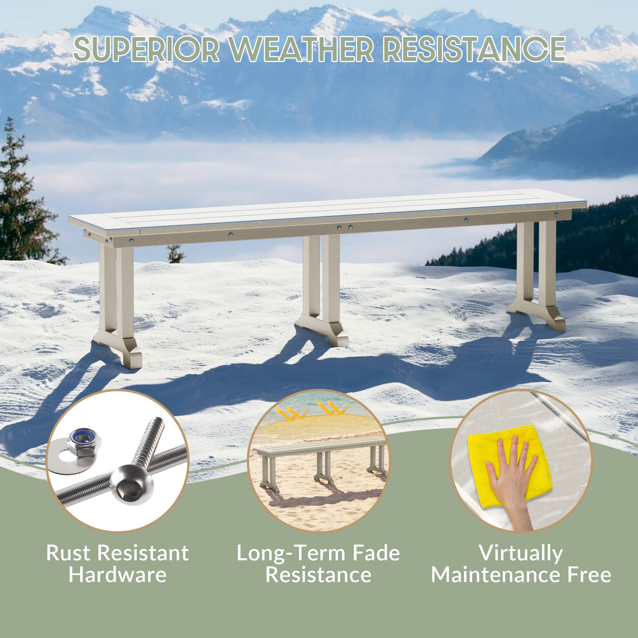 SUPERIOR WEATHER RESISTANCE

- Rust Resistant Hardware
- Long-Term Fade Resistance
- Virtually Maintenance Free