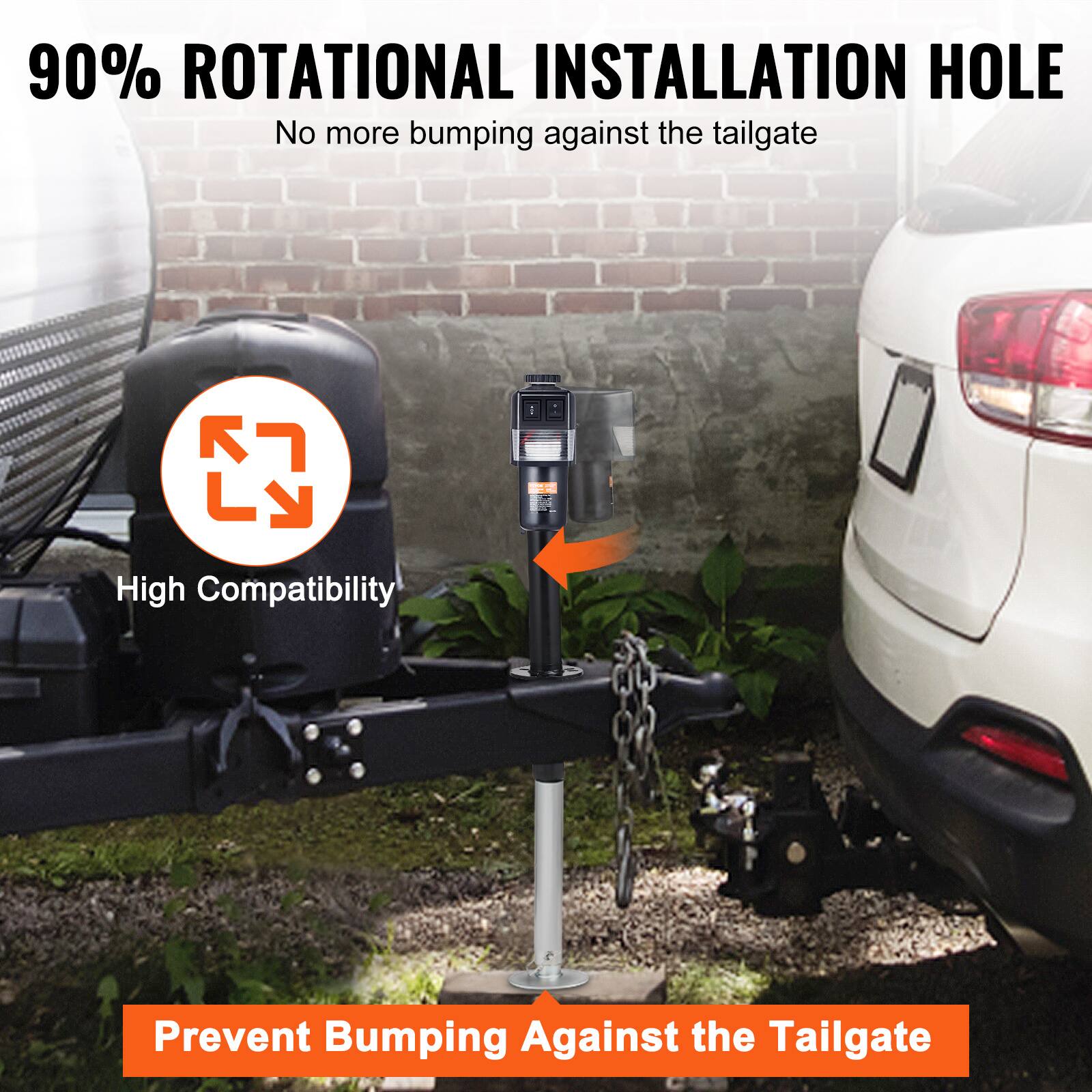 90% ROTATIONAL INSTALLATION HOLE  
No more bumping against the tailgate

High Compatibility  
Prevent Bumping Against the Tailgate