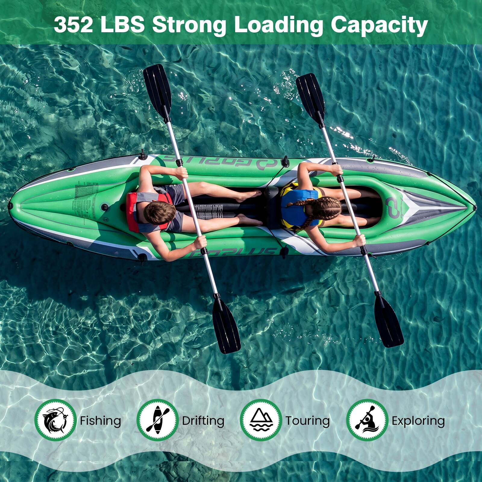 352 LBS Strong Loading Capacity

Heupo Q 0 GPLUS

Fishing Drifting Touring Exploring