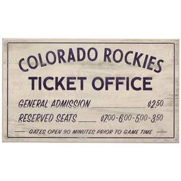 Open Road Brands - Colorado Rockies 10" x 17" Ticket Office Wood Sign - Multicolor