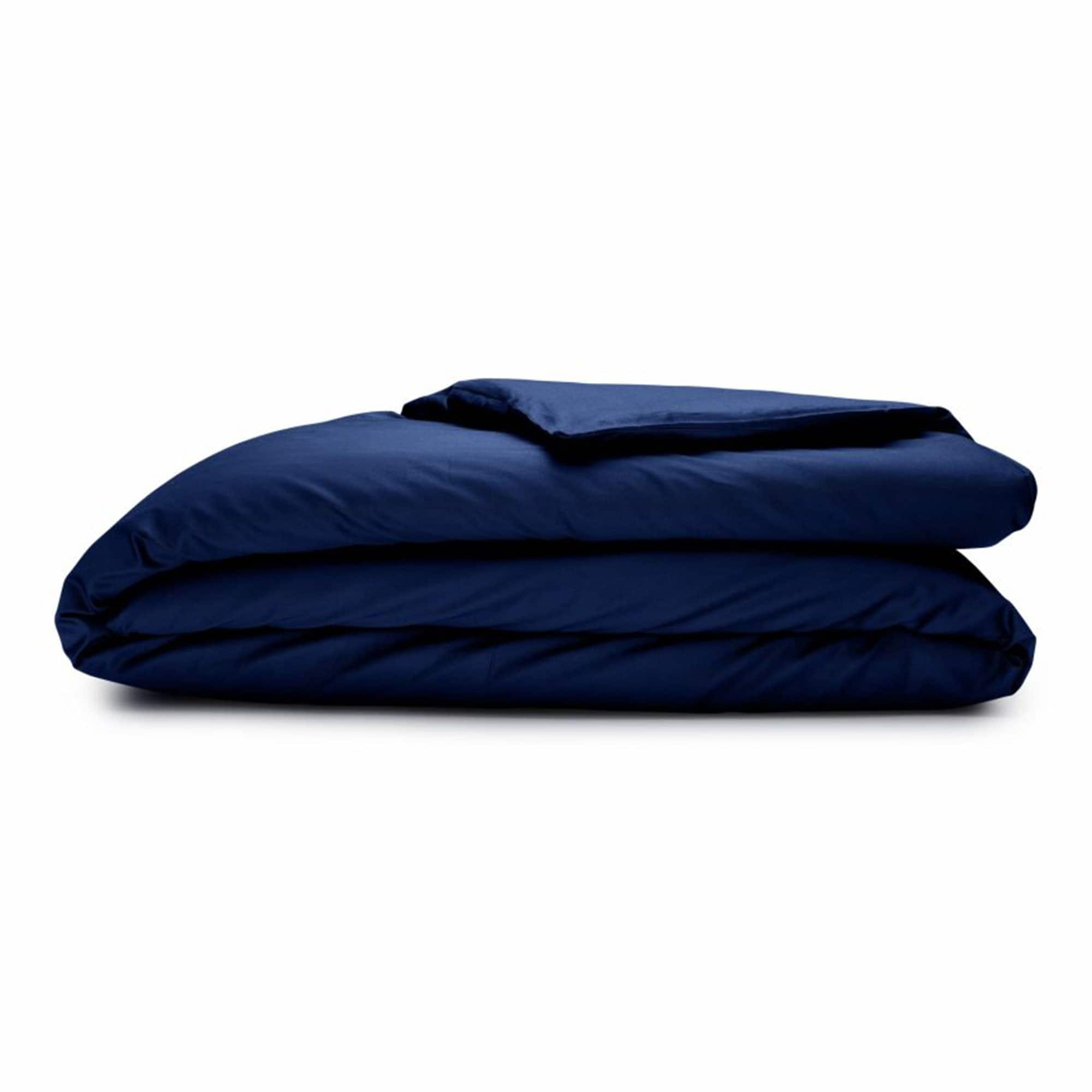 Sleepgram - Supima 400 Thread Count Cotton Duvet Cover w/ Travel Bag, Twin - Blue