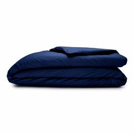 Sleepgram - Supima 400 Thread Count Cotton Duvet Cover and Travel Bag, Queen - Blue