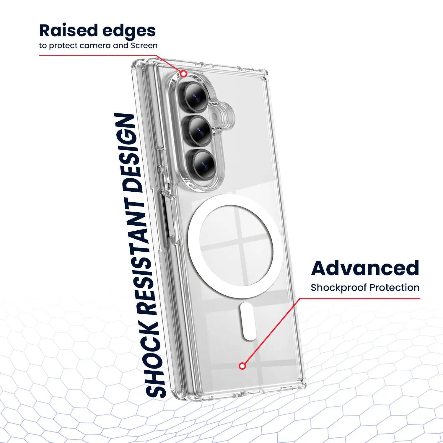 Raised edges to protect camera and Screen  
SHOCK RESISTANT DESIGN  
Advanced Shockproof Protection
