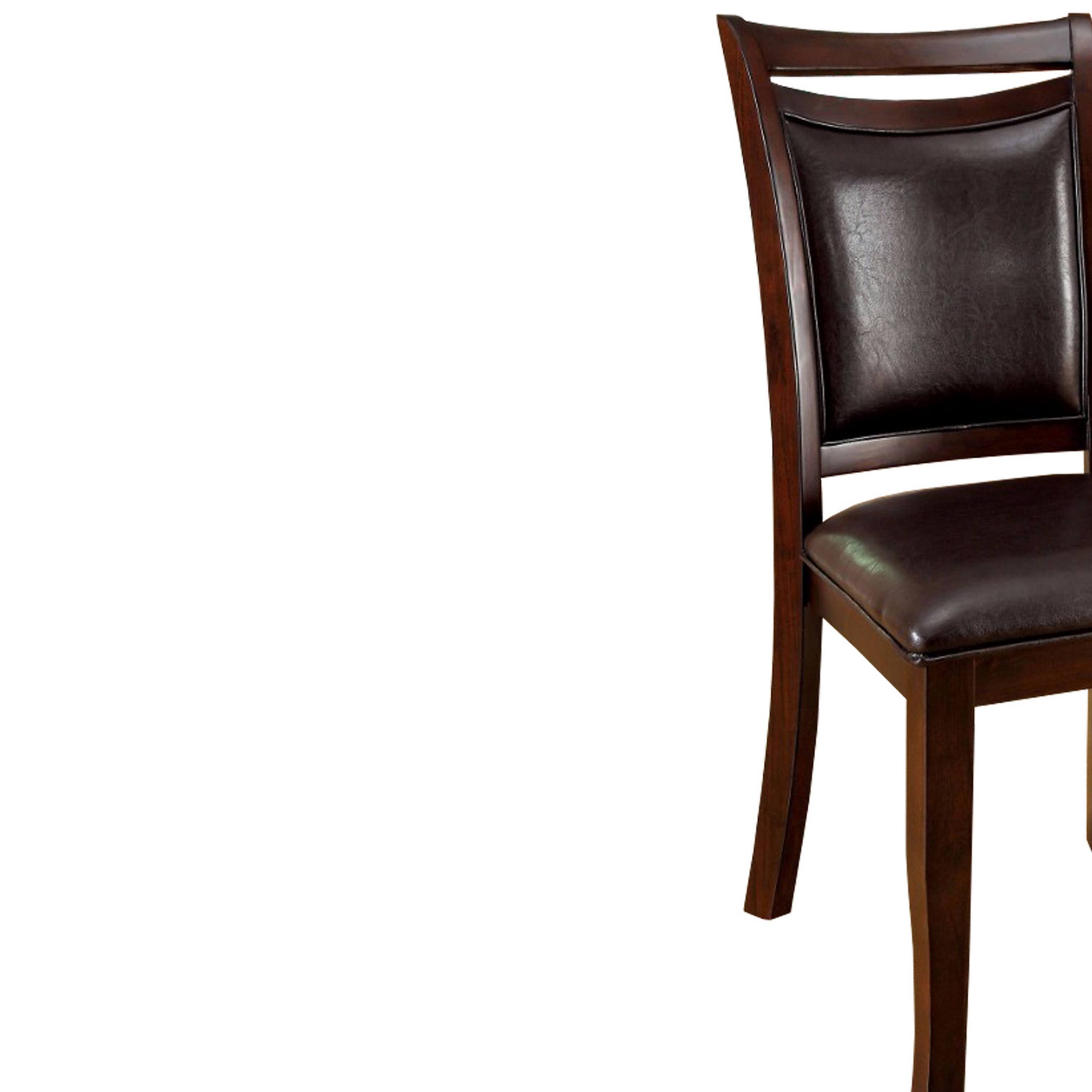 Back. Manhattan Lane - Woodside Transitional Side Chair With Padded Back and Seat, Expresso, Set of 2 - Dark Cherry.