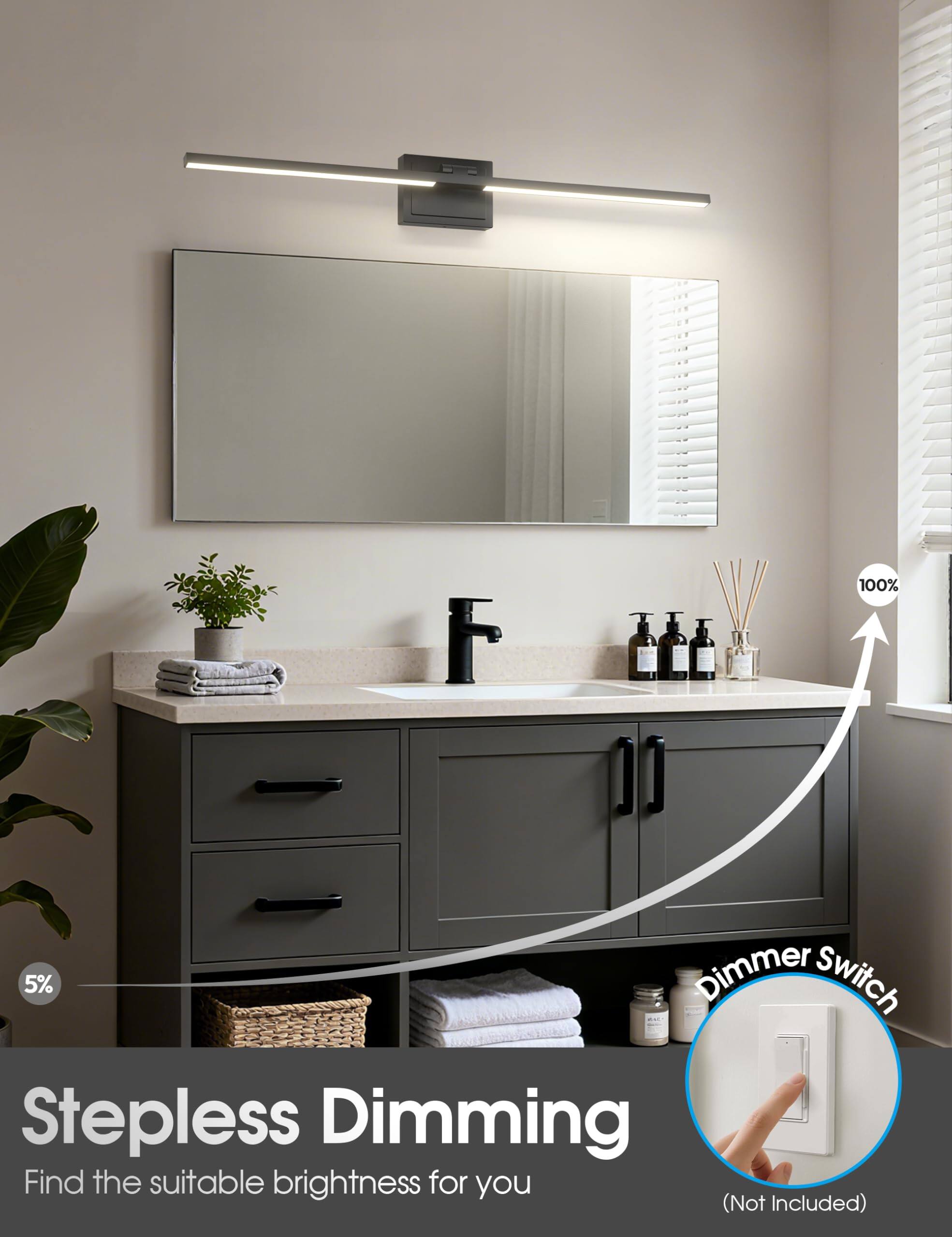 100% 5% Dimmer Switch Stepless Dimming  
Find the suitable brightness for you (Not Included)