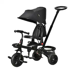 Qaba - Tricycle, 5 in 1 Foldable Trike with Reversible Seat, Adjustable Parent Handle, Safety Harness