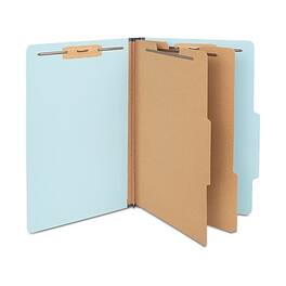 Staples - Pressboard Classification Folder, 2-Dividers, 2.5" Expansion, Legal Size, Light 20/Box - Blue