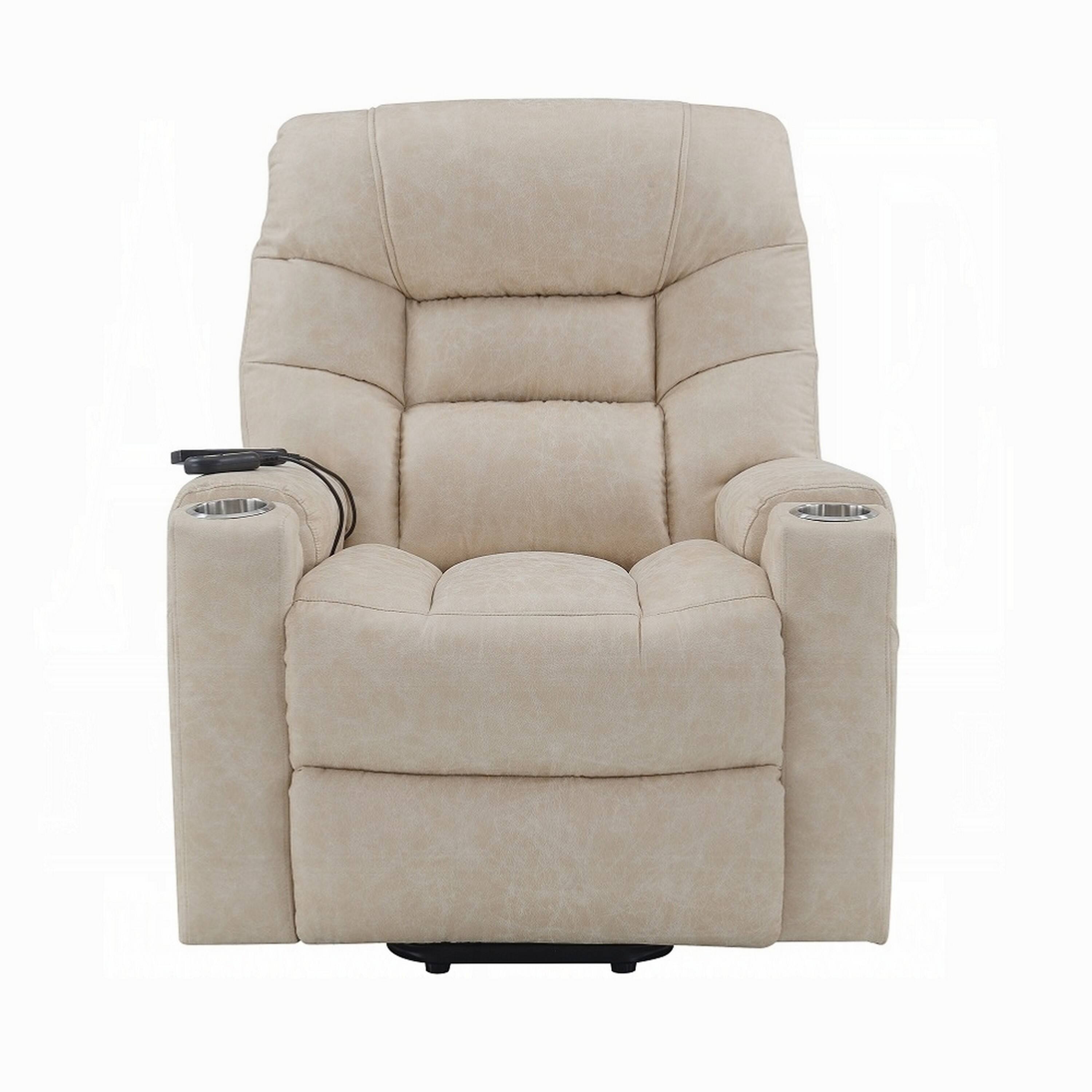 Alt View 1. Manhattan Lane - Aira Power Recliner Lift Chair with Heating Massage, Gray Faux Leather - Gray.