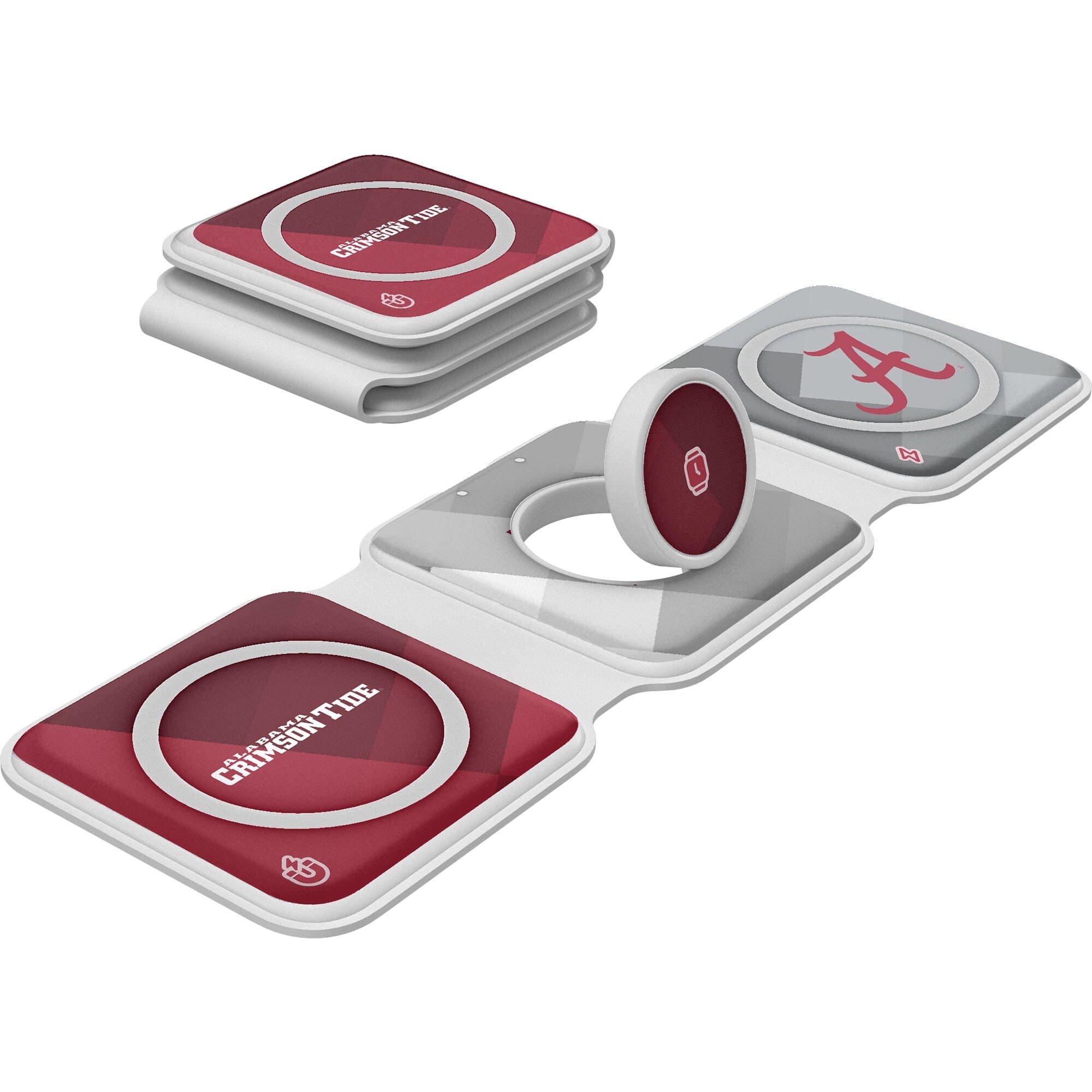 Keyscaper - Alabama Crimson Tide 3-in-1 Foldable Charger - White