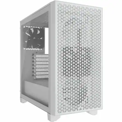 Front. CORSAIR - Corsair AIRFLOW Computer Case - Mid-tower - White - Tempered Glass - White.