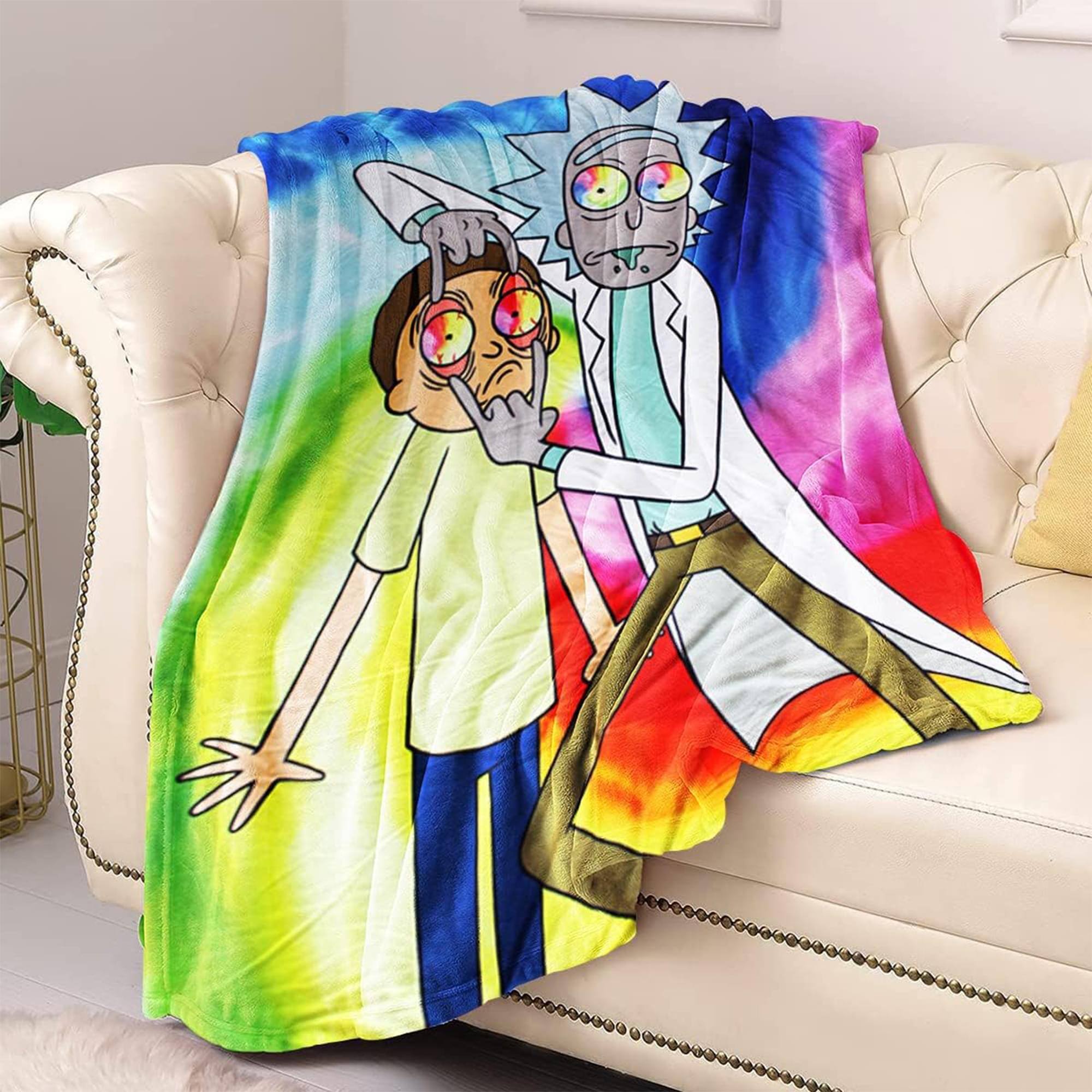 Alt View 10. Just Funky - Rick and Morty Spiritual Leader Rick 45 x 60 Inch Fleece Throw Blanket - Multi-Color.