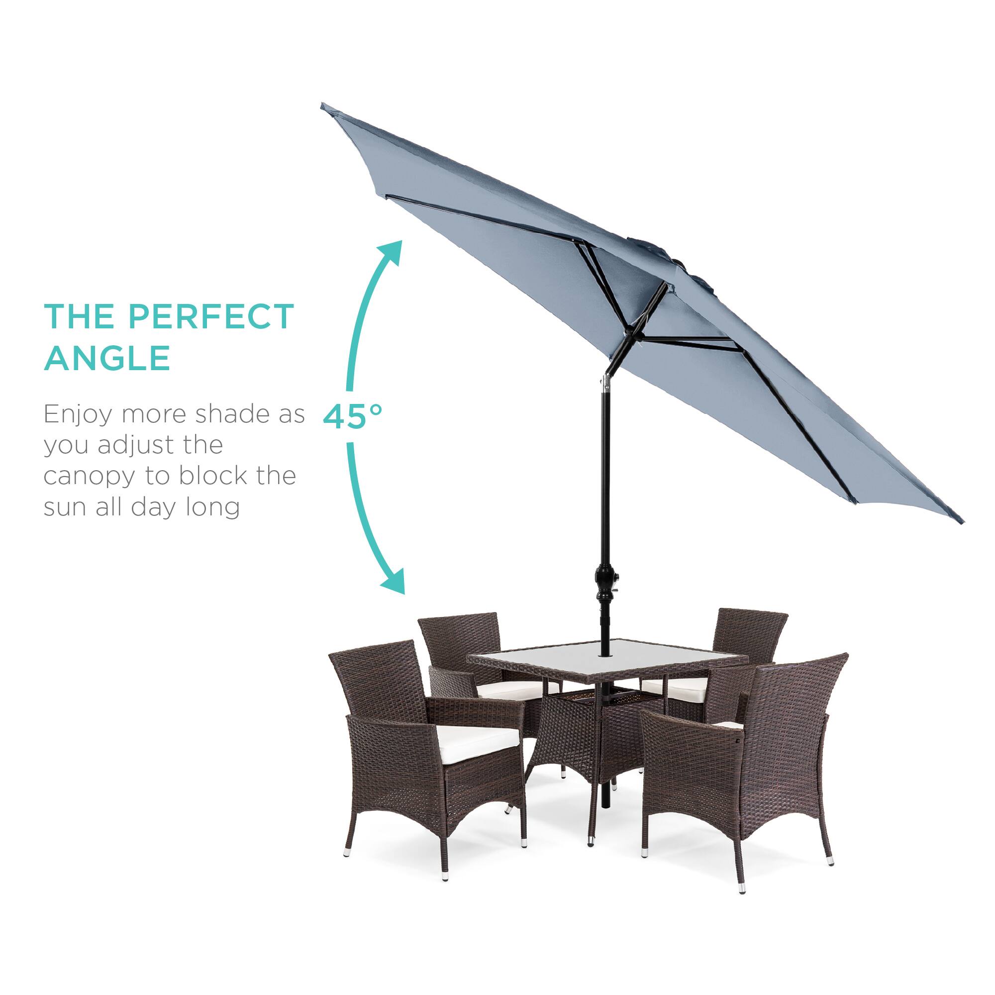 The perfect angle. Enjoy more shade as you adjust the canopy to block the sun all day long.