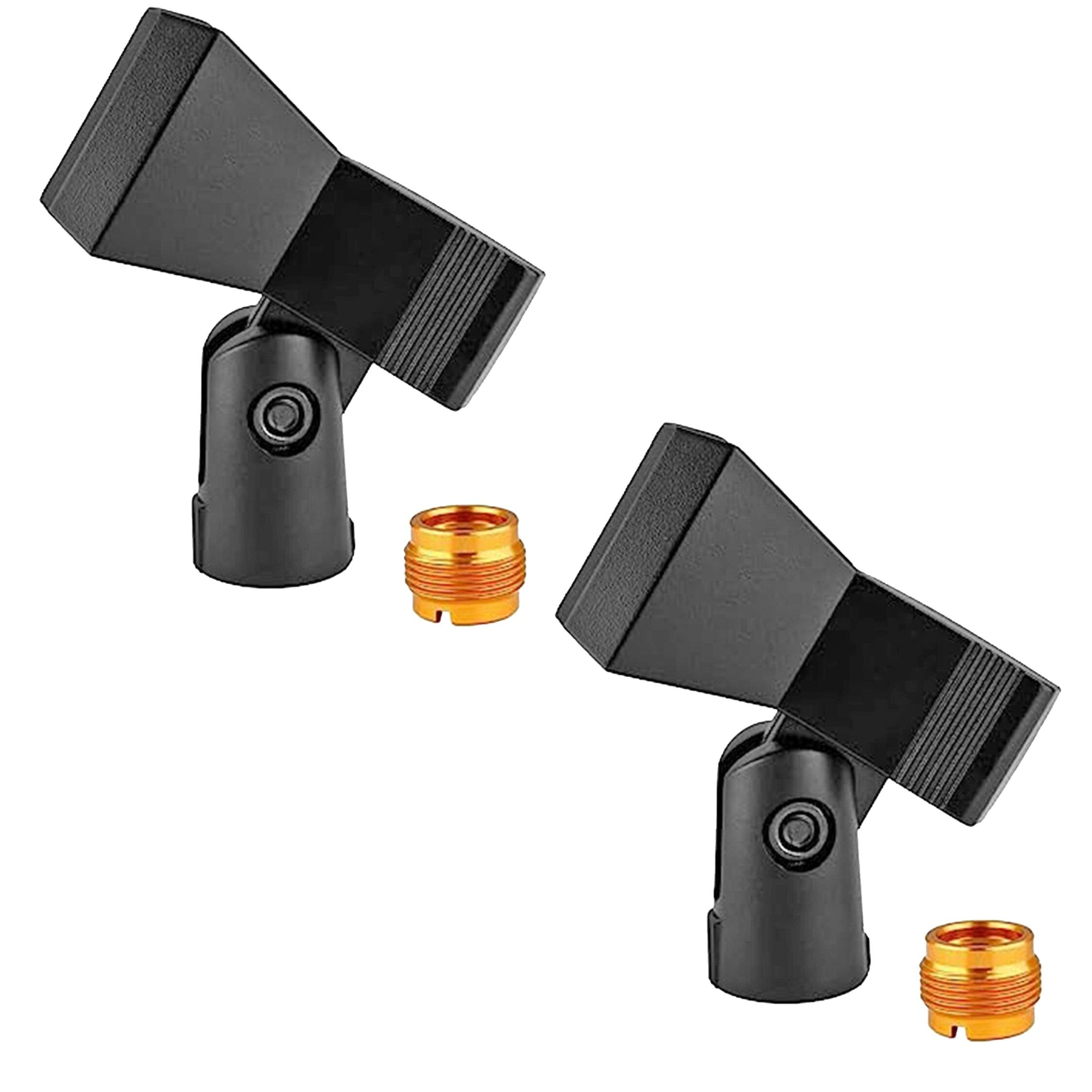 5 CORE - Microphone Clip Holder 2 Pieces with Screw Adapters 5/8 to 3/8 Inch-MC 04 2PCS