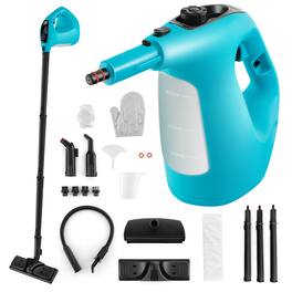 Costway - 1400W Multipurpose Handheld Steam Cleaner Steam Mop with 14 Accessories - Blue