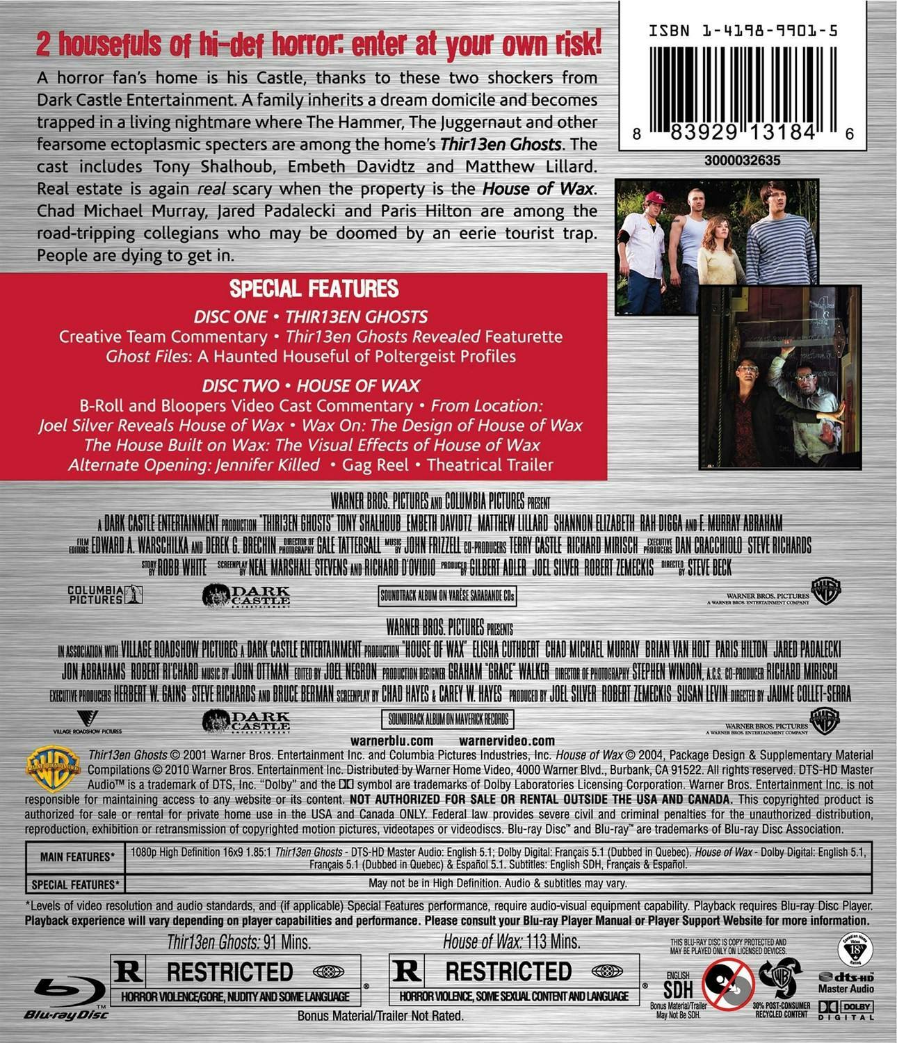 Back. Thirteen Ghosts /House of Wax (Blu-ray Double Feature) [Blu-ray].