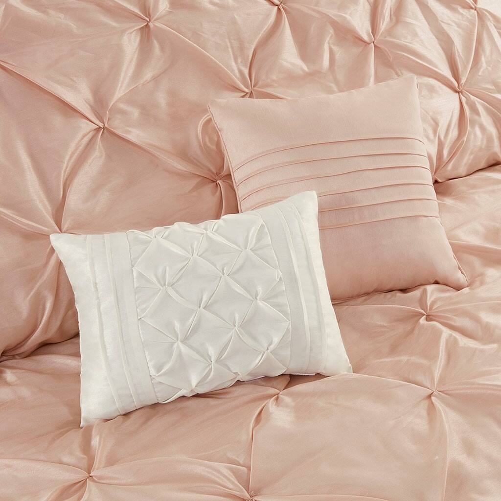 Alt View 1. Gracie Mills - Gracie Mills Steele 24-Piece Faux silk Polyoni Tufted Room in a Bag - Blush.