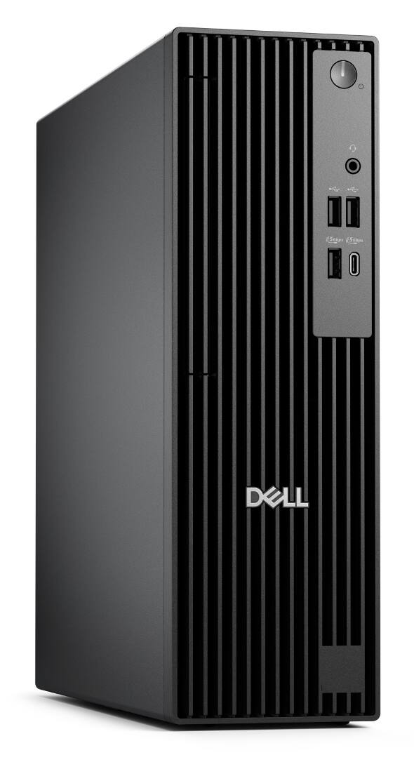 The text on the image is:

- "DELL" (on the front of the computer)
- "Ethernet" (next to the Ethernet port)
- "USB" (next to the USB port)
