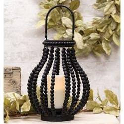 Angle. BreeBe - Sorrento Lantern 13.75" - Black.