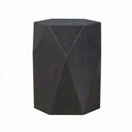 Manhattan Lane - Hano Side End Table, Rubberwood, 22 Inch Modern Geometric Body - Black