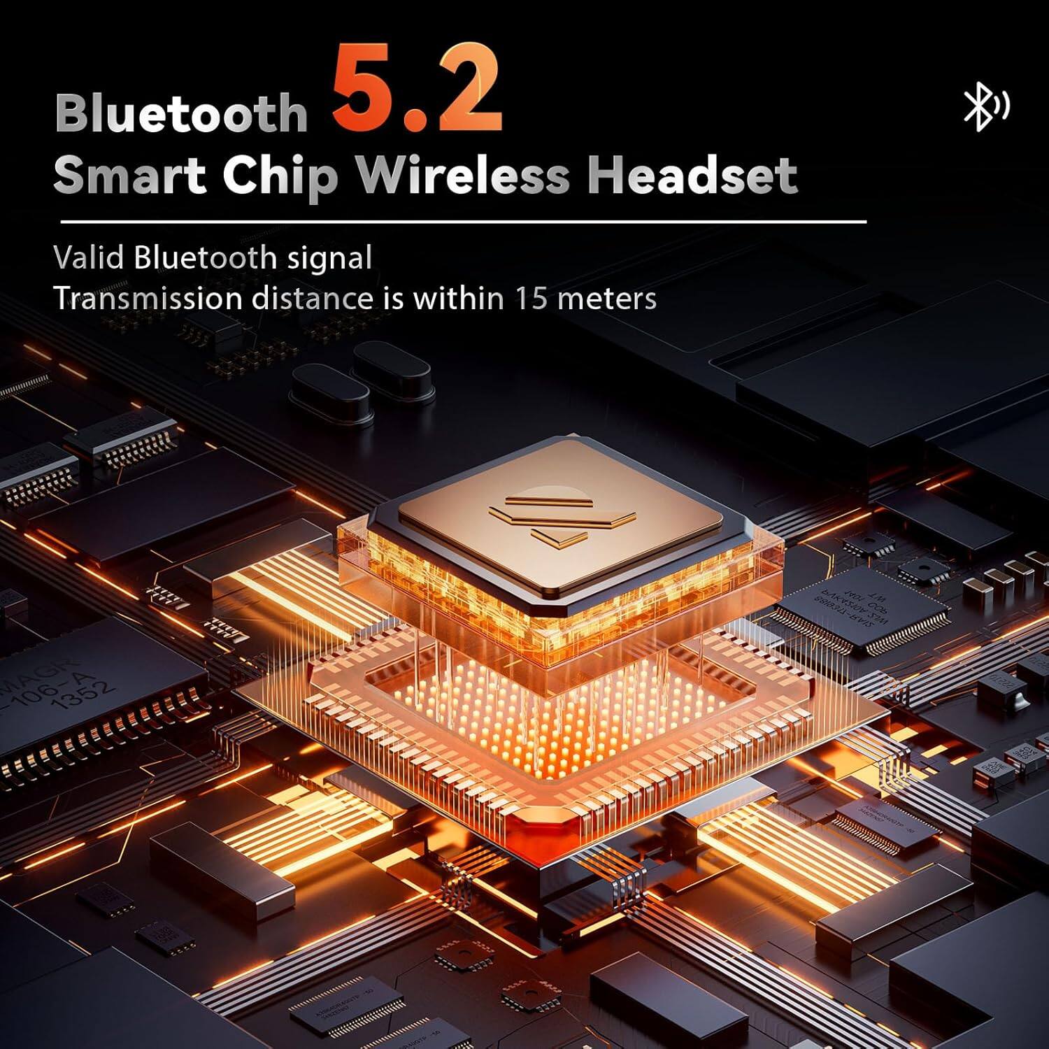 Bluetooth 5.2 Smart Chip Wireless Headset

Valid Bluetooth signal
Transmission distance is within 15 meters