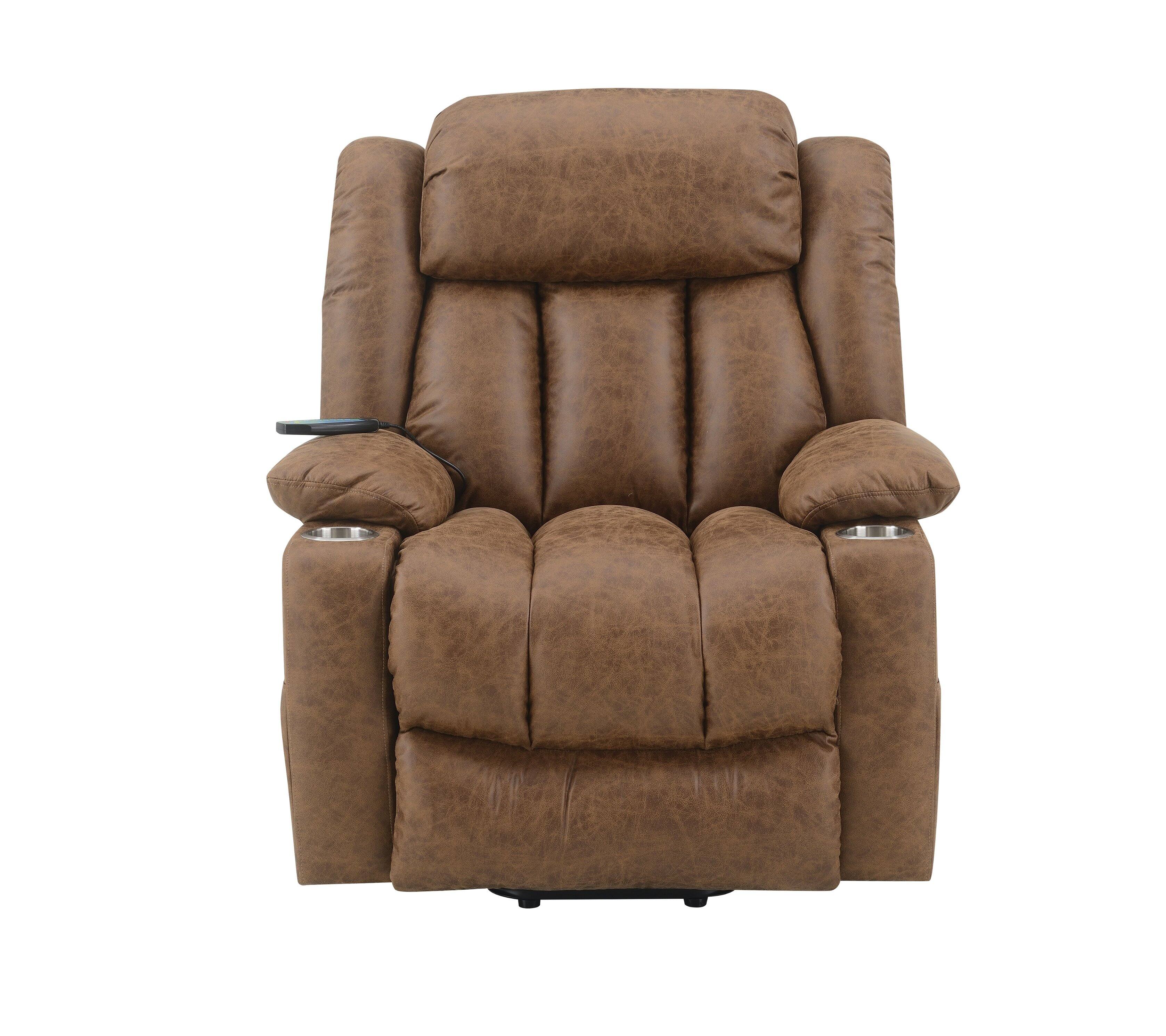 Alt View 2. TinyHomie - Brown Power Lift Recliner with Massage and Heating - Brown.