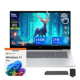 HP - OmniBook 7 17.3" FHD Touch Laptop,Intel Ultra 7 258V,32GB RAM,1TB SSD+1TB Dock Set,GeForce RTX4050,Win 11Pro - Silver
