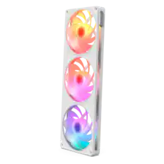 Front. NZXT - NZXT - F360 RGB Reverse Fan - 360mm Single-Frame Case Fan Unit with 3x 120mm Reverse-Blade PWM RGB Computer Case Fans - White.