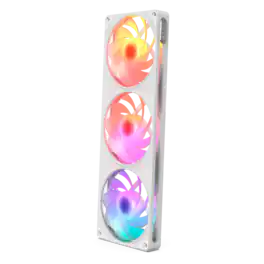 NZXT - F360 RGB Reverse Fan - 360mm Single-Frame Case Fan Unit with 3x 120mm Reverse-Blade PWM RGB Computer Case Fans - White
