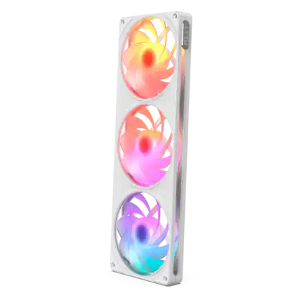 Front. NZXT - NZXT - F360 RGB Reverse Fan - 360mm Single-Frame Case Fan Unit with 3x 120mm Reverse-Blade PWM RGB Computer Case Fans - White.