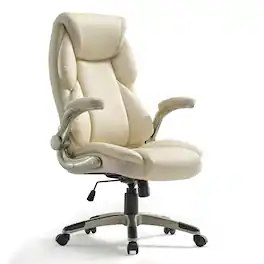 Eureka Ergonomic - Ergonomic Computer Office Chair Executive Chair PU Leather High Back - Off White