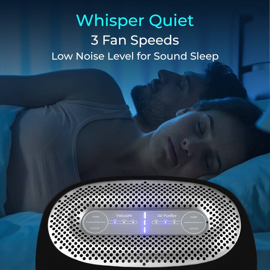 Whisper Quiet  
3 Fan Speeds  
Low Noise Level for Sound Sleep  

POWER Vacuum Air Purifier  
POWER  
ACTIVATE