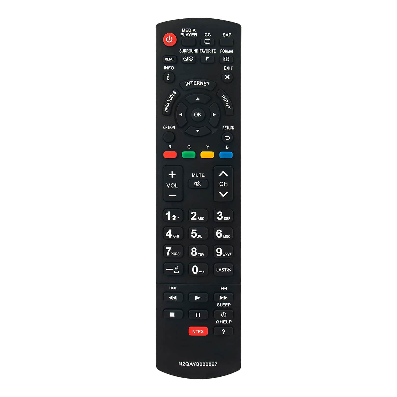 ZdalaMit - New N2QAYB000827 Replacement IR Remote Control fit for Panasonic TV - Black