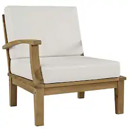 Outdoor Escape - Outdoor Teak Right-Facing Sofa With Cushions And Durable Frame - White