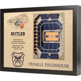 YouTheFan - Butler Bulldogs 25.5" x 19.5" Hinkle Fieldhouse Stadium Views Wall Art - Multicolor