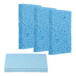 Unique Bargains - 6pcs Cellulose Square Sponges Non-Scratch Compressed Scrubber for Kitchen Bathroom Household Cookware & Cleaning DIY - Blue