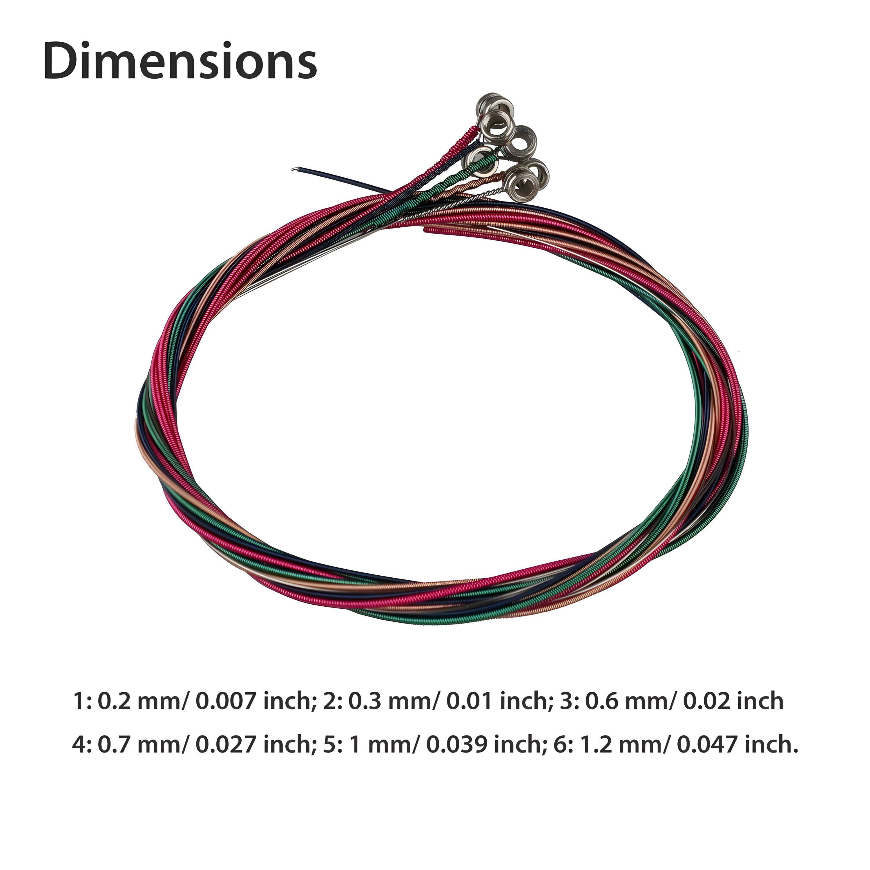 Dimensions

1: 0.2 mm/ 0.007 inch; 2: 0.3 mm/ 0.01 inch; 3: 0.6 mm/ 0.02 inch; 4: 0.7 mm/ 0.027 inch; 5: 1 mm/ 0.039 inch; 6: 1.2 mm/ 0.047 inch.