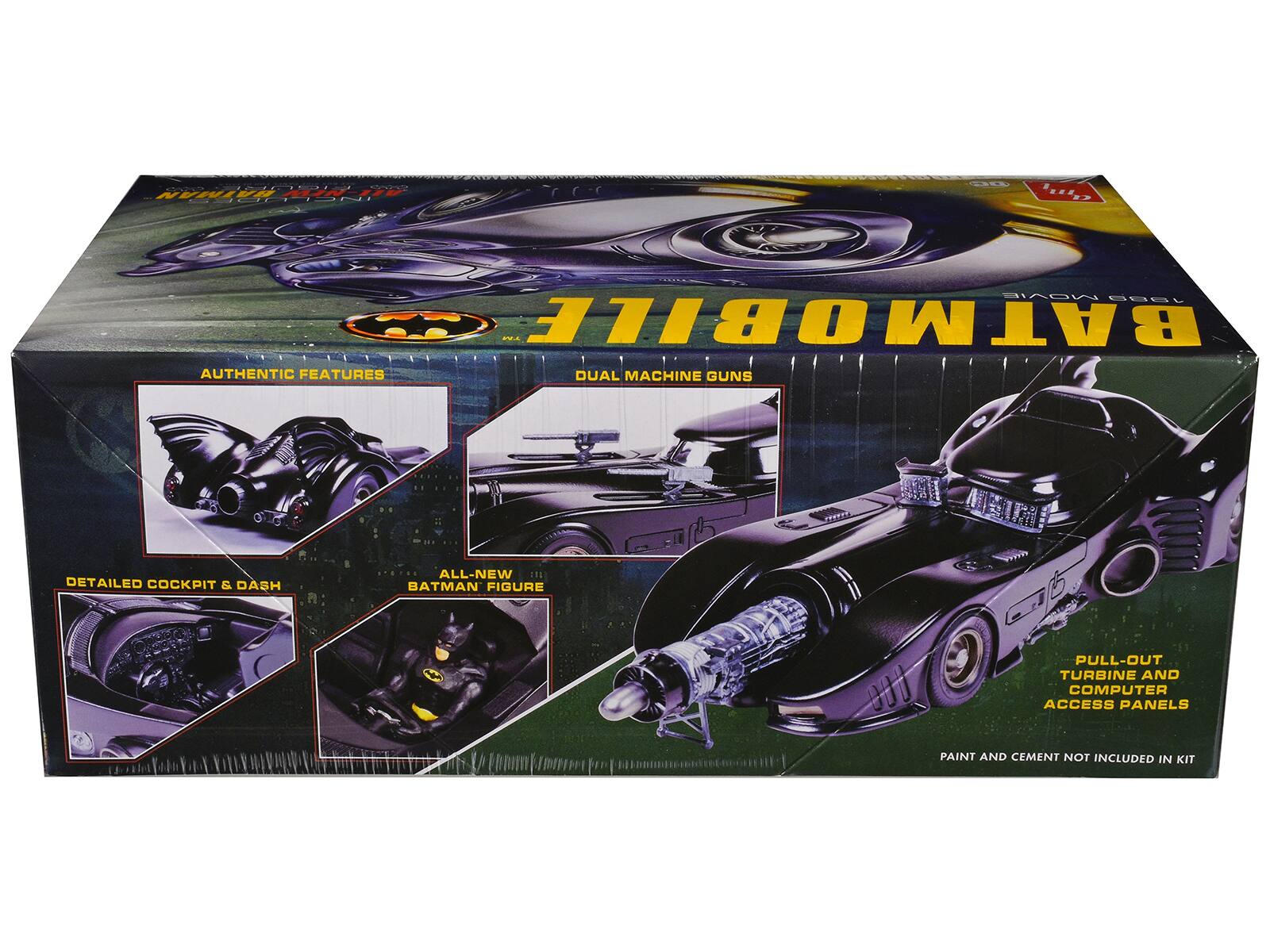 10 Batman Movie Batmobile Kit

Authentic Features:
- Dual Machine Guns
- Detailed Cockpit & Dash
- All-New Batman Figure
- Pull-Out Turbine and Computer Access Panels

Paint and Cement Not Included in Kit