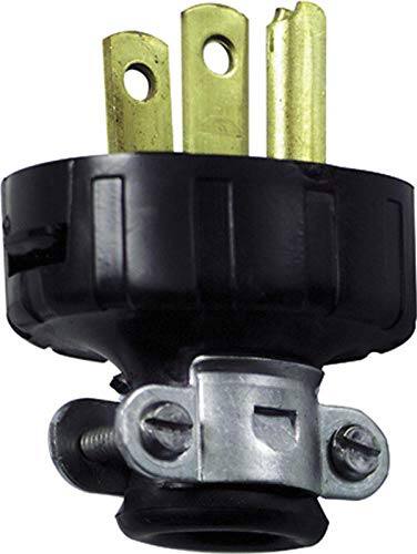 Left. Leviton - Leviton Residential Vinyl Straight Blade Plug 5-15P 18-14 AWG 2 Pole 3 Wire - Black.