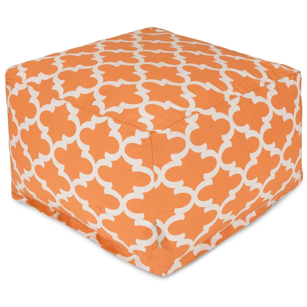 Majestic Home - Ottoman Pouf Trellis Peach - Pink