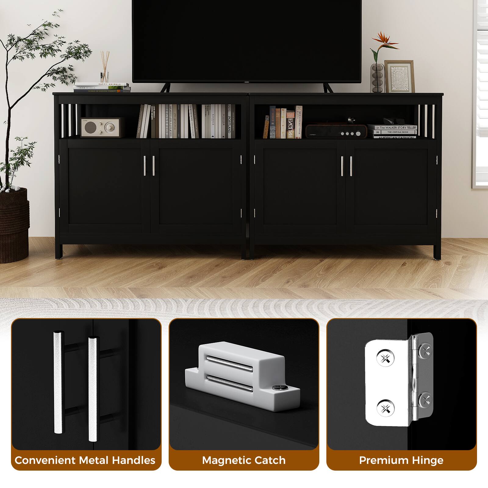 Convenient Metal Handles  
Magnetic Catch  
Premium Hinge