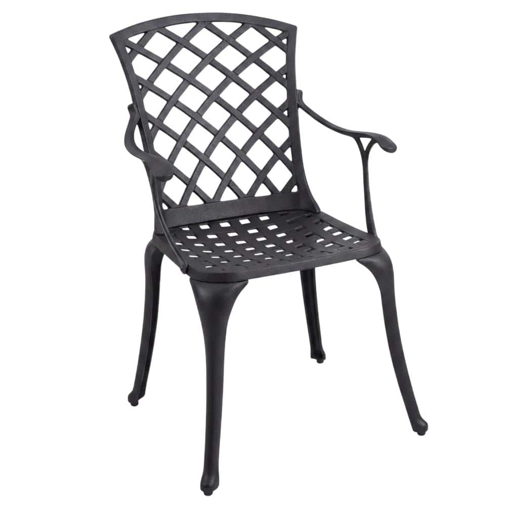 Crosley Furniture - Sedona 2Pc High Back Cast Aluminum Outdoor Chair Set - 2 High Back Armchairs - Black