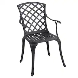 Crosley Furniture - Sedona 2Pc High Back Cast Aluminum Outdoor Chair Set - 2 High Back Armchairs - Black