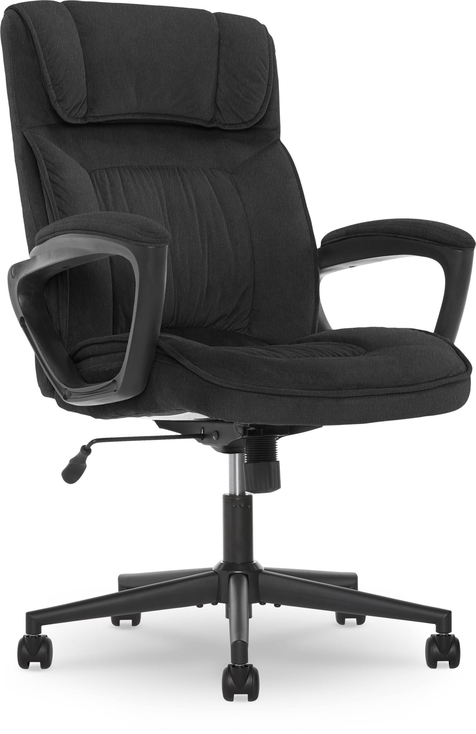 Alt View 21. Serta - Hannah Upholstered Executive Office Chair with Headrest Pillow - Charcoal Gray.
