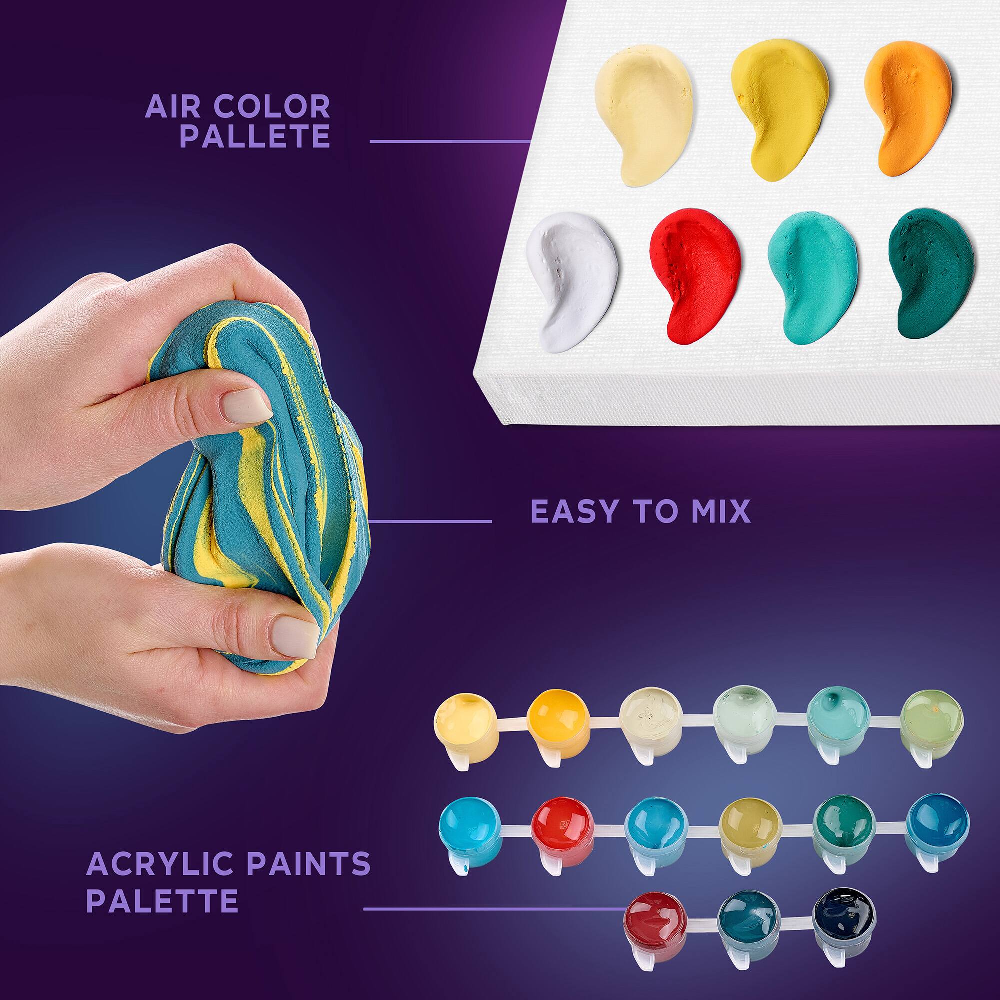 AIR COLOR PALETTE

EASY TO MIX

ACRYLIC PAINTS PALETTE