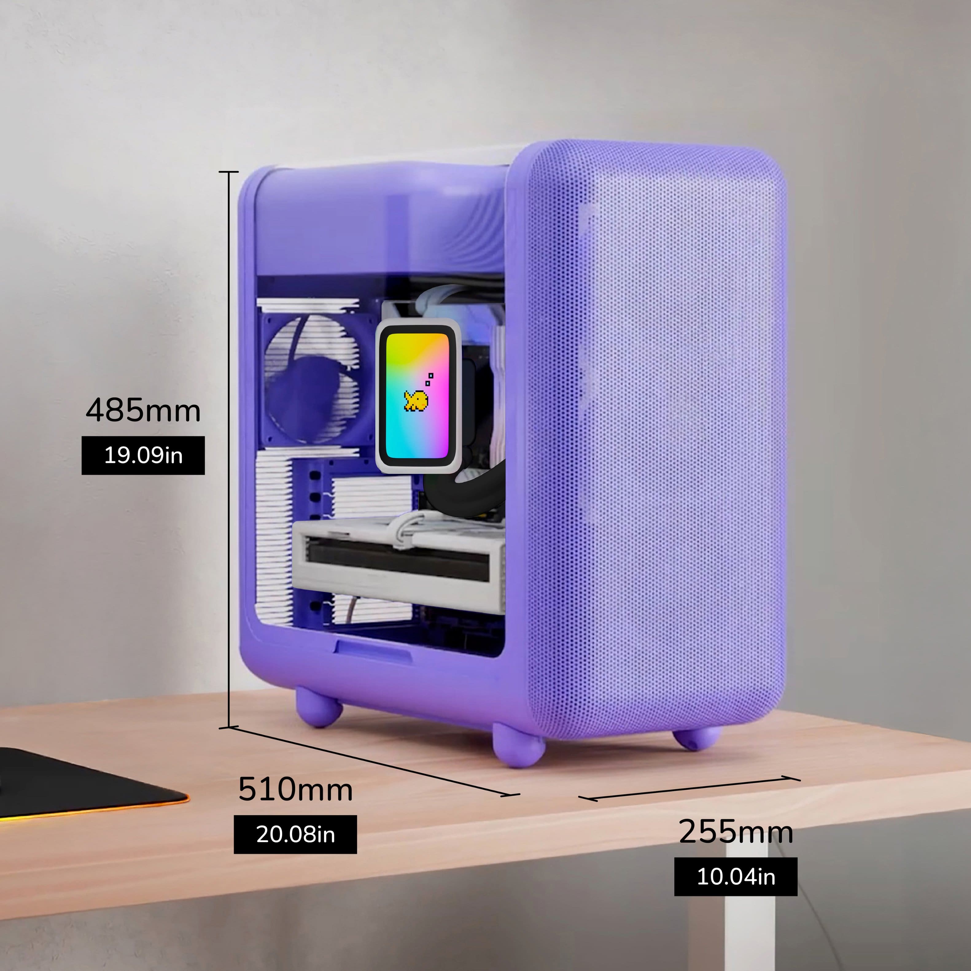 HYTE X50 Modern Performance ATX Mid Tower PC Gaming Case Taro Milk
